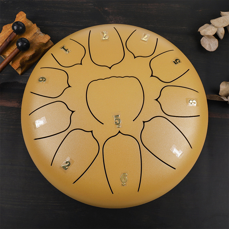 Ethereal Drum 10 Inch 11 Tone Sanskrit Drum Forget Dust Drum Forget Worry Drum Steel Tongue Drum Parent-Child Educational Musical Instruments Wholesale Foreign Trade