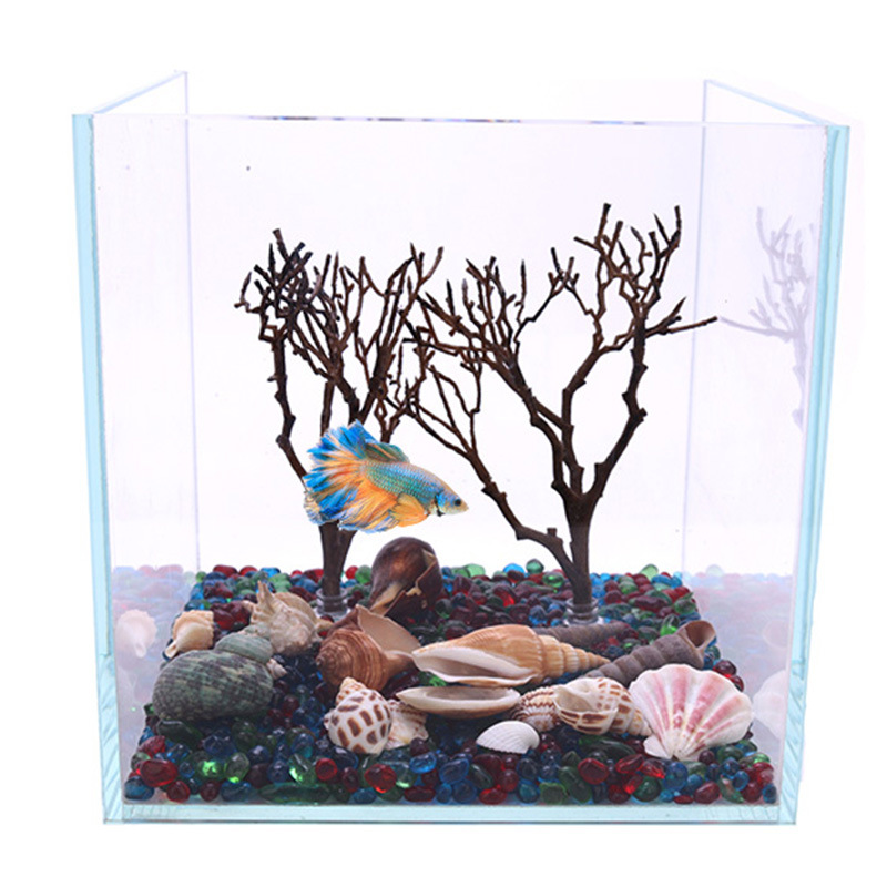 跨境水族箱彩色石子魚缸造景裝飾沙微景觀布景玻璃彩砂 魚缸底砂