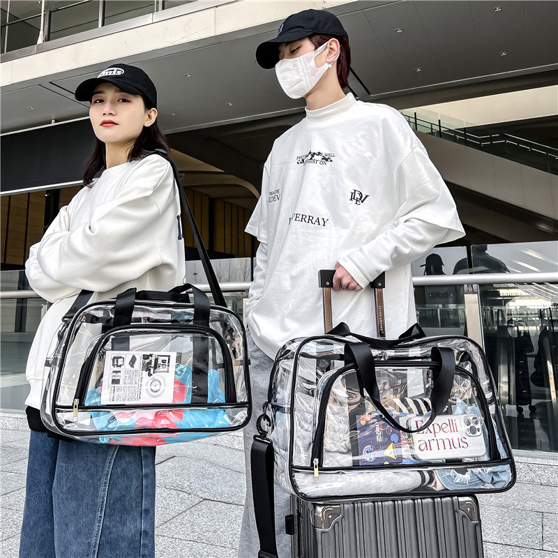 Cross-border Amazon Transparent Travel Bag Large Capacity Transparent pvc Travel Bag Fitness Storage Transparent Bag Beach Bag