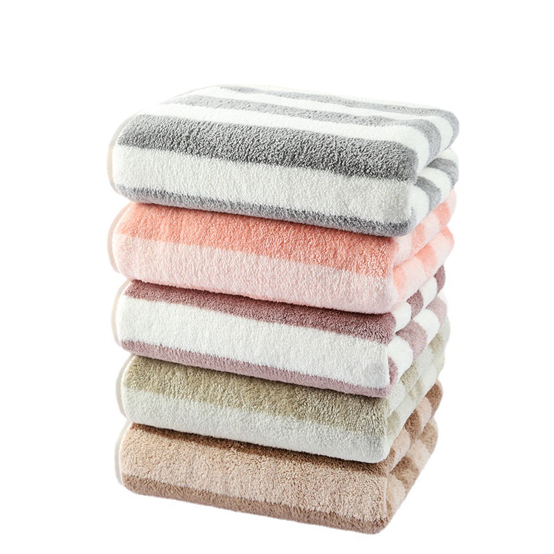 Jielia classic striped comfortable towel wholesale embroidery 35 * 75cm 78g