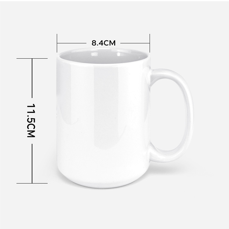 15oz热転写ブランクマグカップ卸売热い升华大きなサイズセラミックカッププラス白コーヒーカップ|undefined