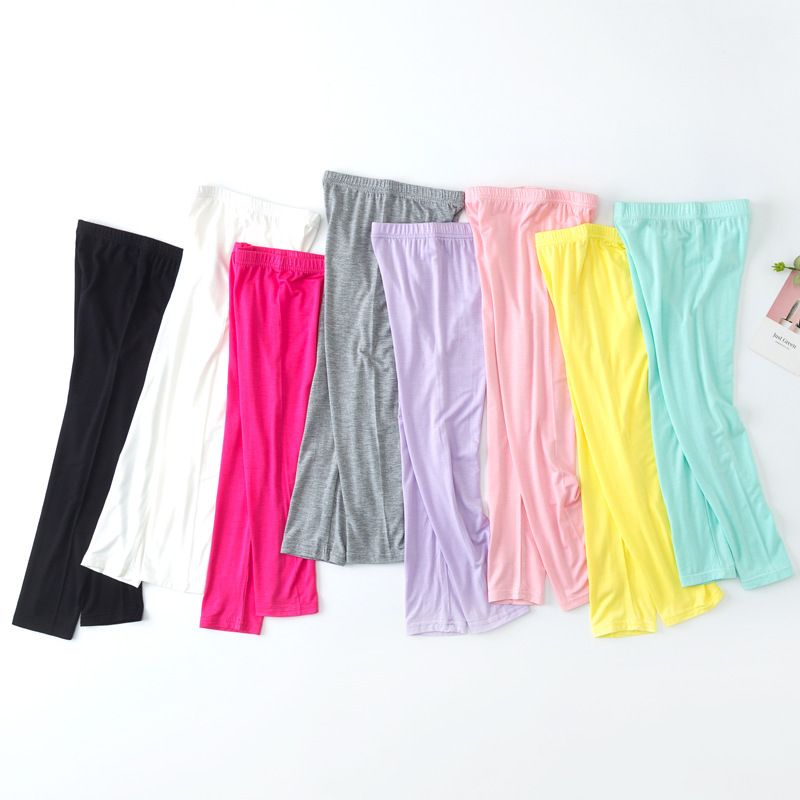 Girls' leggings summer thin baby modal trousers children's Korean-style slim-fit stretch children's cropped pants manufacturer