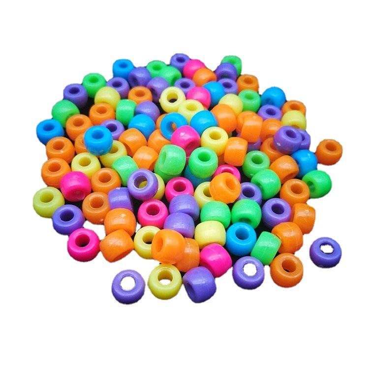 メーカー卸売りdiyプラスチック大穴桶珠カラー筒珠大穴散珠手作りビーズ材料アクセサリー部品|undefined