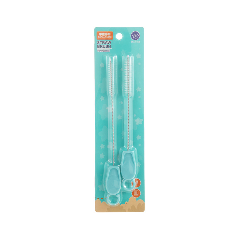 Dorado cloth baby bottle sippy tube brush nipple cleaning brush children's stainless steel sippy tube brush 2-piece 6258