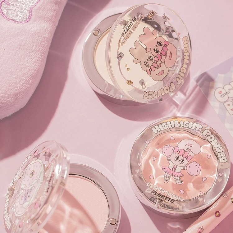 Born pink New FLORTTE/flower Lolia EstherBunny monochrome high gloss powder facial brightening cream