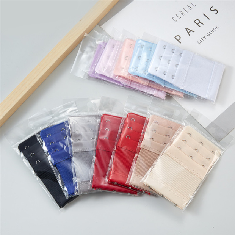 (Individually packaged) elastic three-row three-button stainless steel Bra extension buckle underwear buckle extension buckle