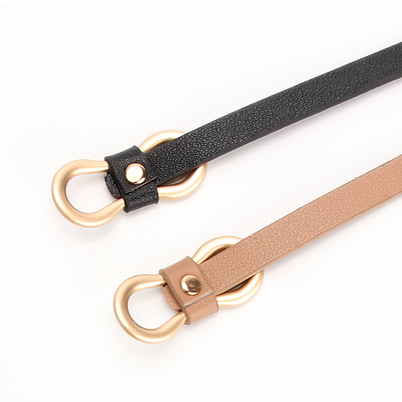 New women's belt simple 8-word buckle all-match shirt dress narrow belt non-hole pu decorative thin belt