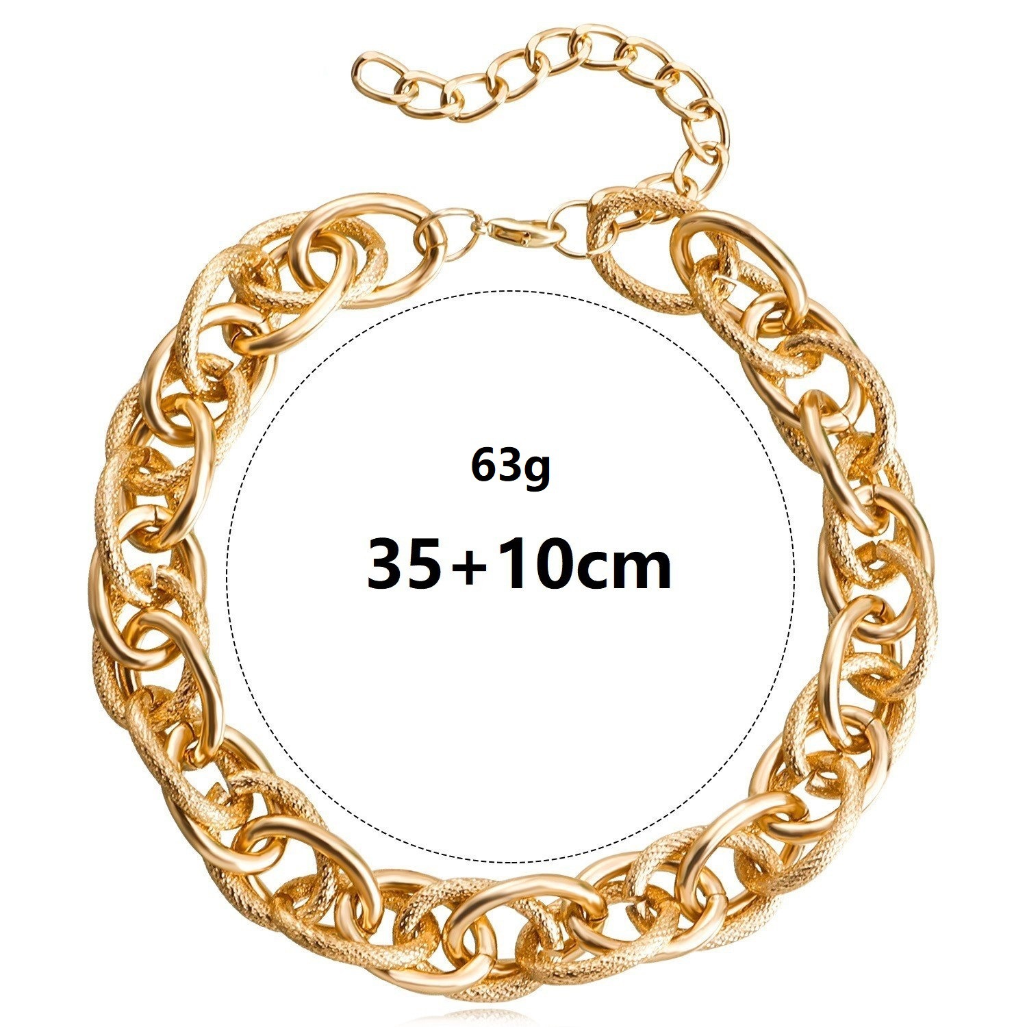 Jewelry Street Hip-hop Trendy Color Stitching Simple Necklace Women's Exaggerated Single-layer Geometric Aluminum Chain Necklace