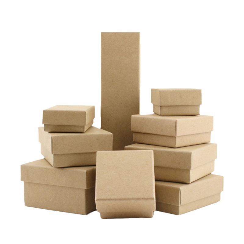 Factory direct cover Kraft paper packaging box earrings necklace ring bracelet box jewelry box wholesale spot