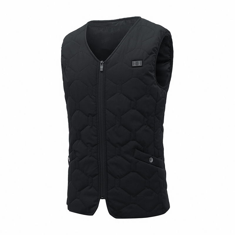 Factory cross-border smart heating suit V-neck vest men's and women's winter constant temperature heating thermal waistcoat rechargeable vest