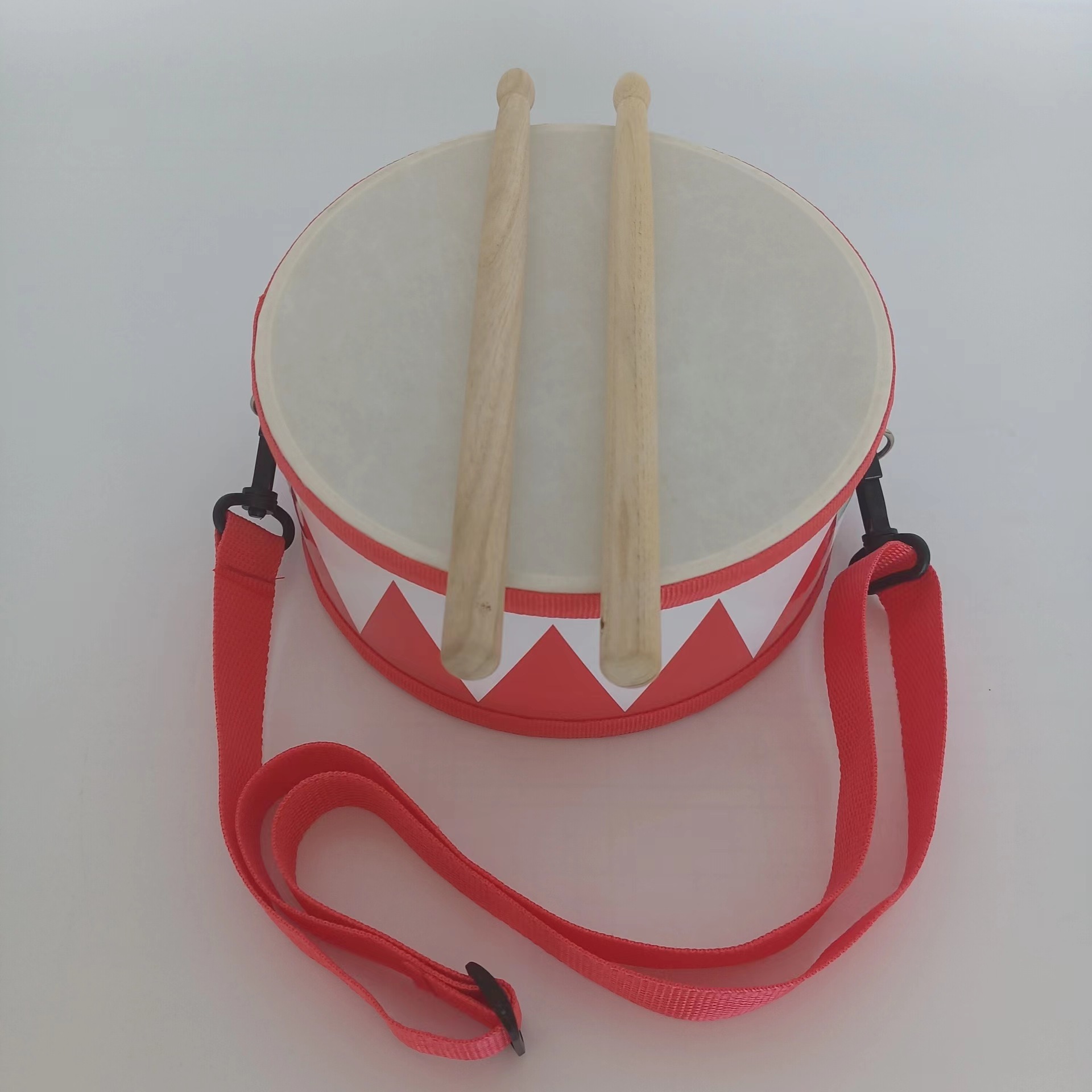 Orff percussion instrument children's early education musical instrument 8-inch double-sided imitation sheepskin drum war drum South Korea Army drum