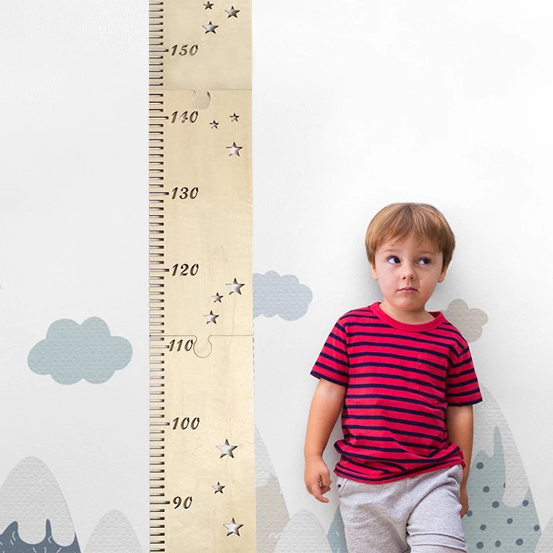 Cross-border Wooden Children's Day Gift Height Ruler Children's Room Splicing Wooden Stars Growth Measuring Ruler Height