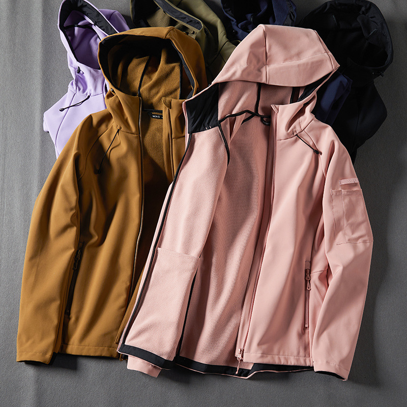 Outdoor soft shell jacket men's autumn and winter waterproof windproof sports jacket breathable soft shell jacket women's jacket foreign trade