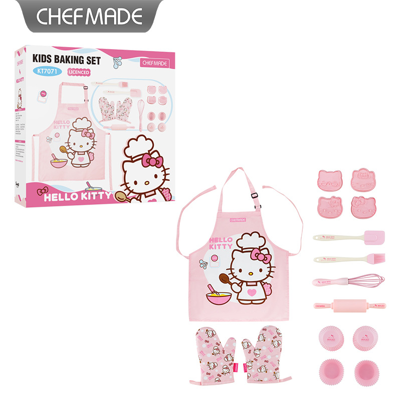 Learning Kitchen KITTY children's parent-child DIY biscuit muffin cake tool suit household baking mold package
