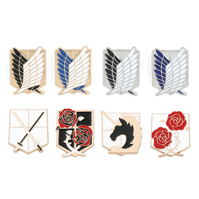 Animation Surrounding Attack Giant brooch Keeps Rose Law Enforcement Unicorn brooch Pin Badge