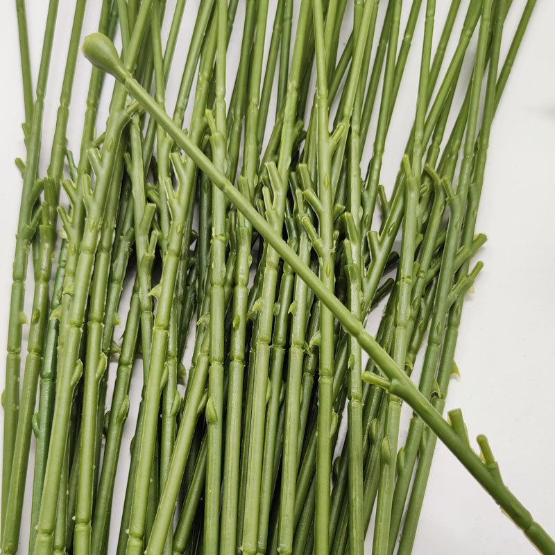Rubber-covered wire Green rose Rod 40cm long single-head rubber-covered peony rose flower branch flower Rod iy handmade flower Rod