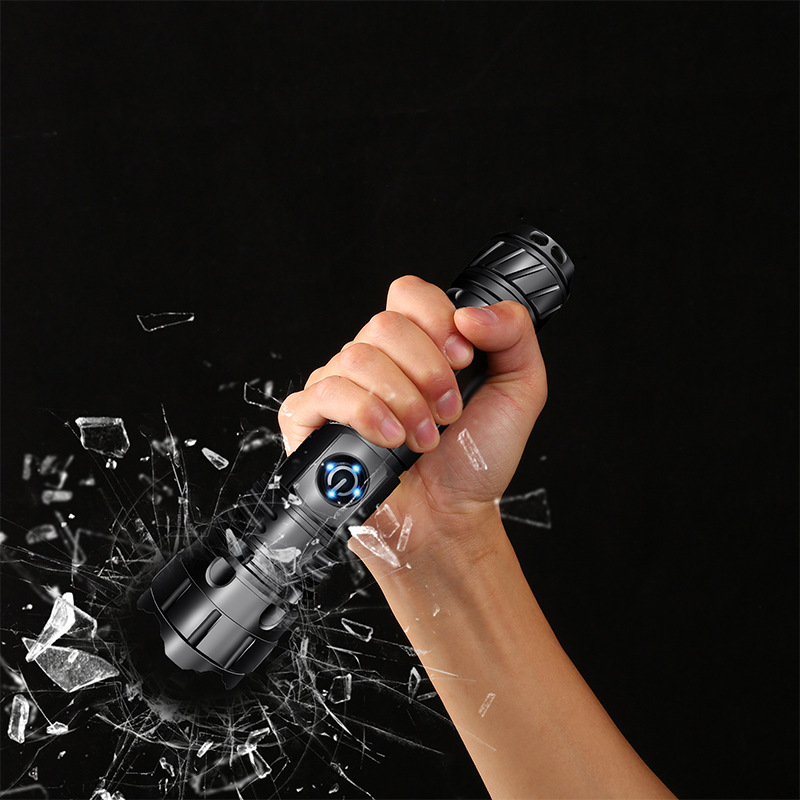 New retractable zoom flashlight X20 aluminum alloy 5-gear flash SOS long-range strong light flashlight xhp70