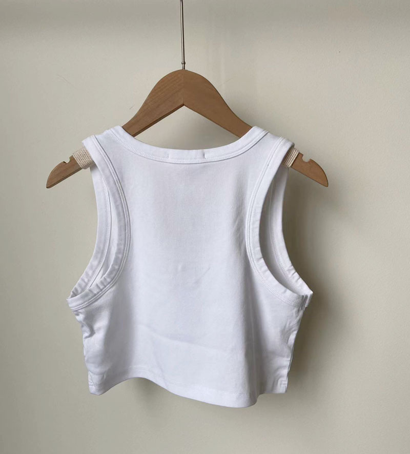 Summer New Metal Triangle LOGO Super Comfortable Street Casual All-match Sexy Short Vest/Top