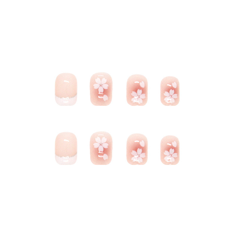 Sweet and Gentle White Sweet Girl Nail Art Nail Patch Finished Advanced Sense Fake Nail Removable Wearable Nail