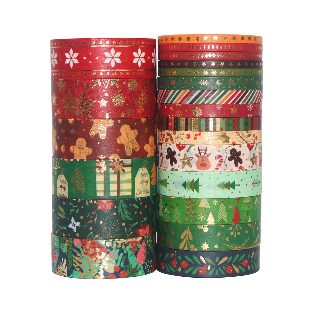 Cross-border Christmas and paper tape diy Christmas decoration arrangement 21 rolls tape hand account sticker gilding and paper decoration