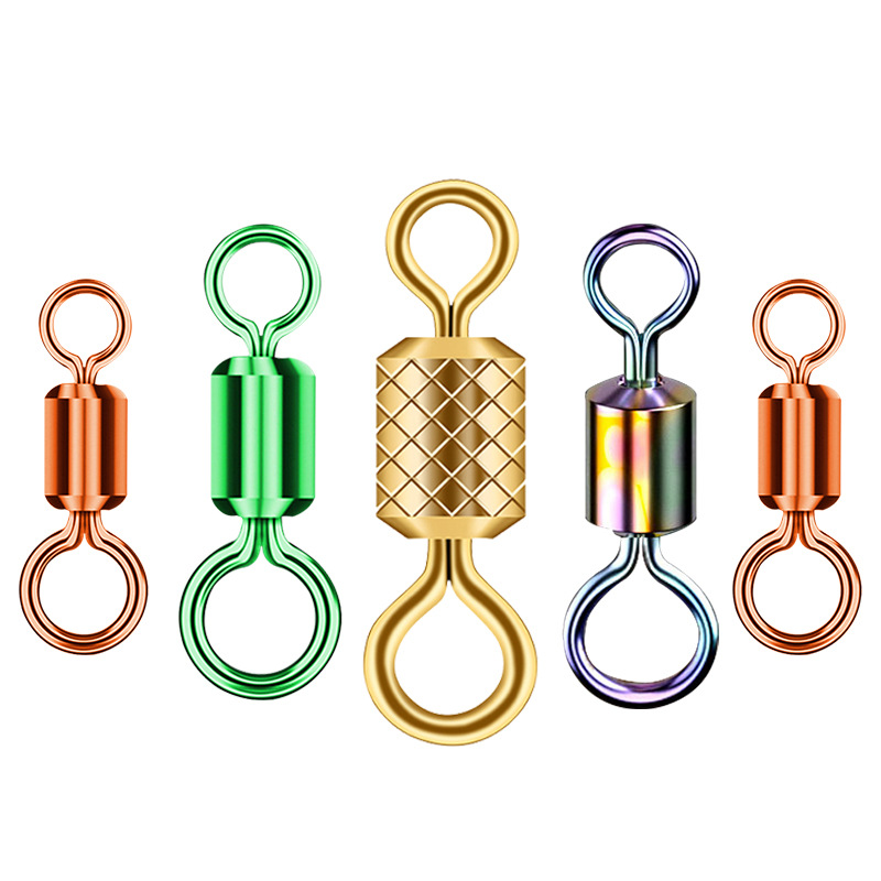 Pan boss child mother ring eight-character ring bulk electroplating colorful single Ring 8-character ring high-speed line group fishing accessories