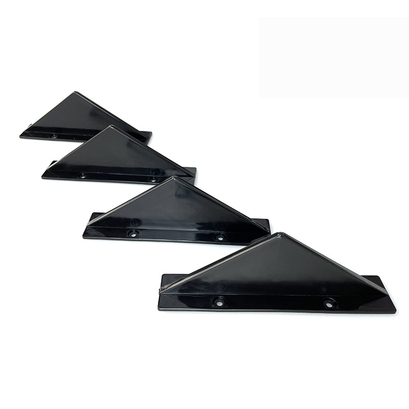 Car modification triangular plane curved rear spoiler bright black carbon fiber bumper chassis decorative deflector