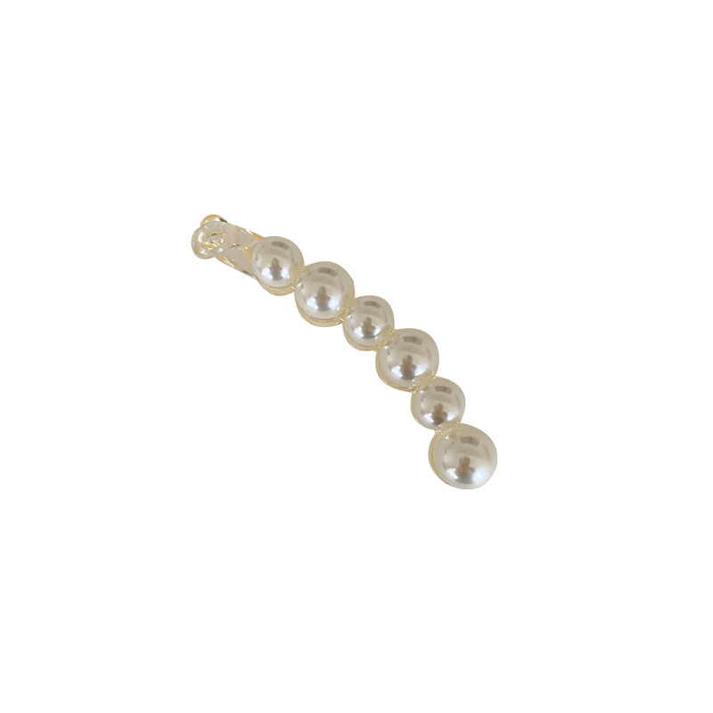 Pearl Banana Clip Vertical Clip Pony Tail Hairpin Internet Celebrity 2023 New Style One-word Clip Women's Summer Head Clip Headwear