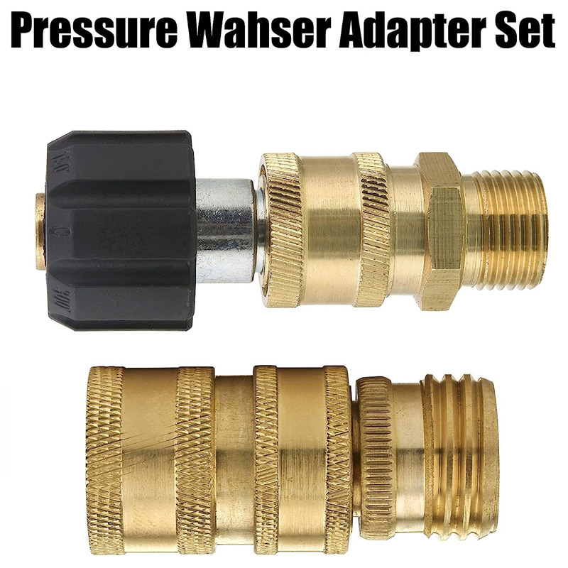 Cross-border special for high-pressure car washing water gun steel wire pipe 3/8-M22 live copper quick plug connector 1/2 US standard fast