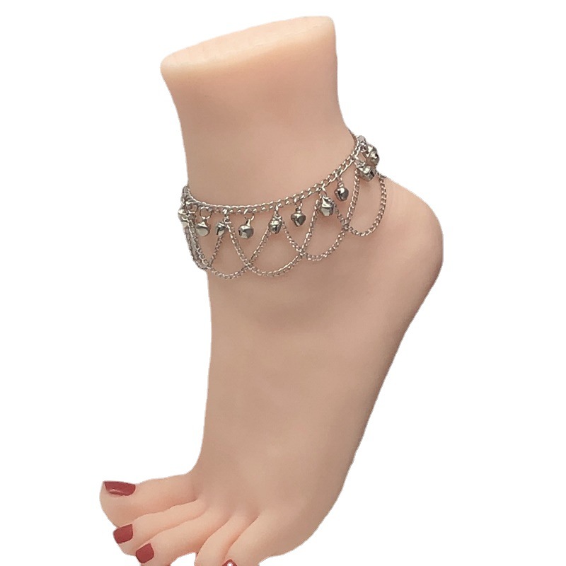 European and American Cross-border Foot Distinctive Fashion Bell Anklet Bohemian Wave Tassel Bell Women's Anklet