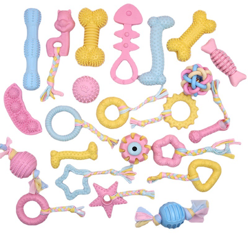 Pet toys wholesale TPR material dog molars toys bite puppy cotton toys small and medium dog teeth cleaning