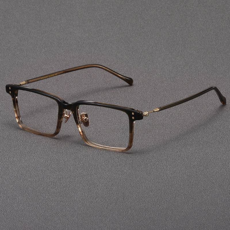 MASUNAGA (MASUNAGA) with GMS series Classic business Pure titanium narrow frame through brown frame