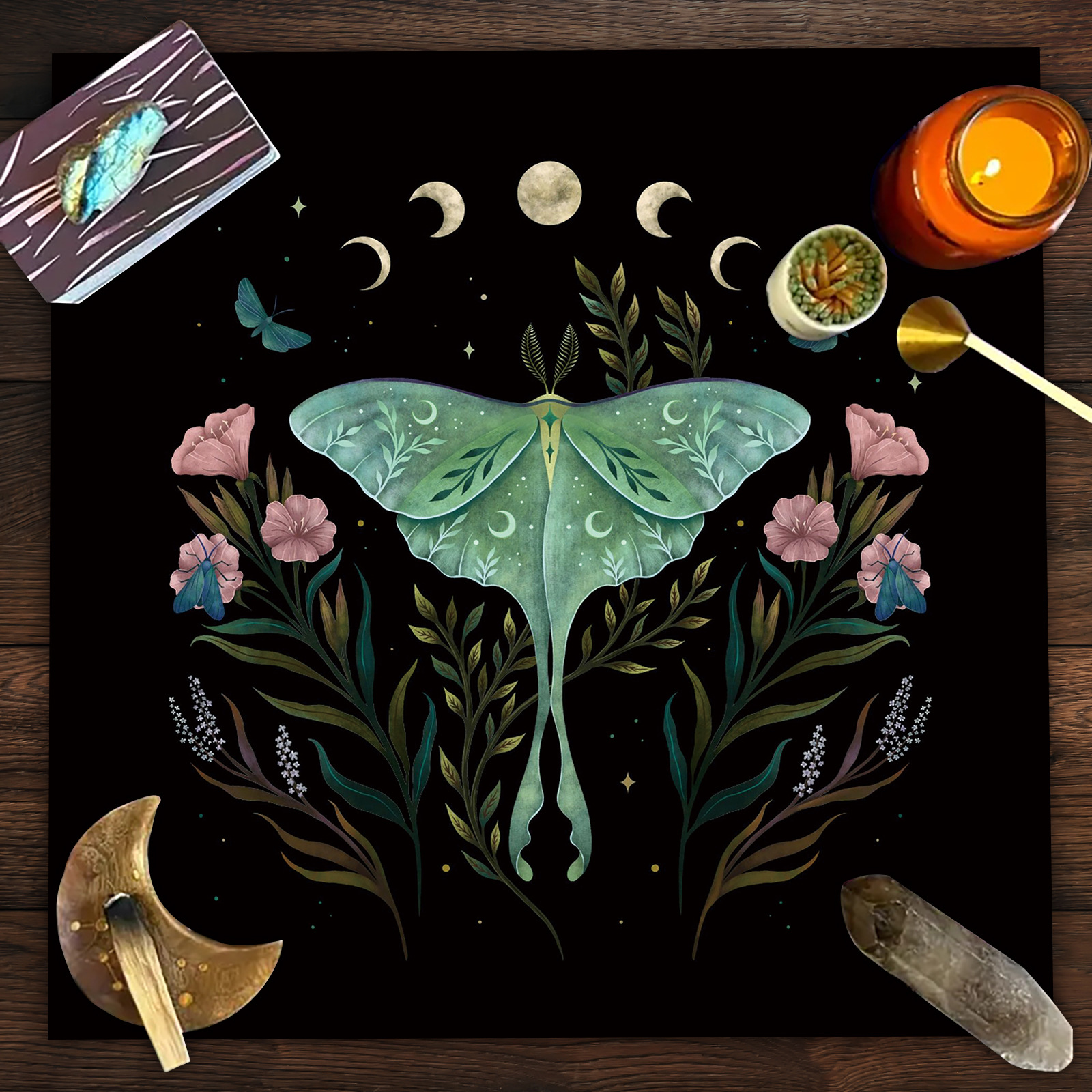 Tarot Tablecloth Tarot Tablecloth cloth pad Mandala life tree butterfly flower sea flannel Tablecloth