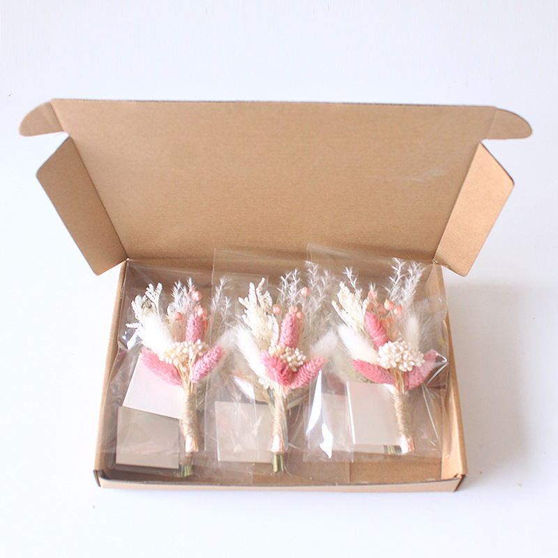 Cross-border Dried Flower Mini bouquet Bride Bridesmaid Wedding Corsage Gift Box Decoration Dried Flower Eternal Flower Accompanying Gift