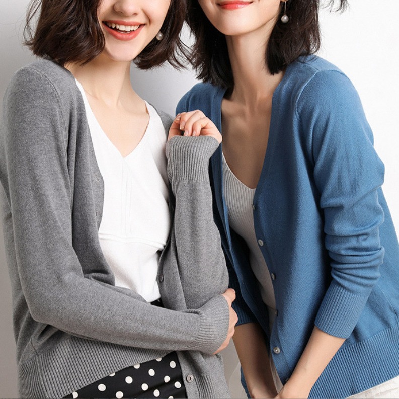 New Spring and Autumn sweater knitted cardigan long-sleeved women's clothing 2024 loose outer wear V-neck fashion artistic style small coat