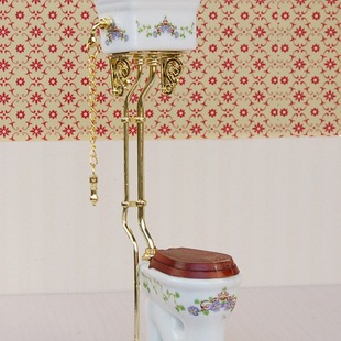 1:12DIY doll house dollhouse mini ceramic bathroom simulation Victoria toilet