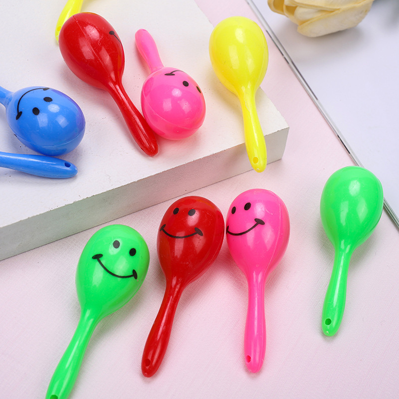 Cartoon smiley face color mini sand hammer small toy party cheer musical instrument creative toy small gift