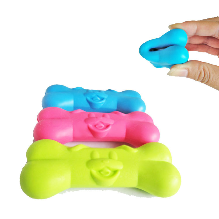 Factory wholesale pet toy TPR dog face bone molar dog training interactive relieving stuffy dog training dog bite-resistant dog toy