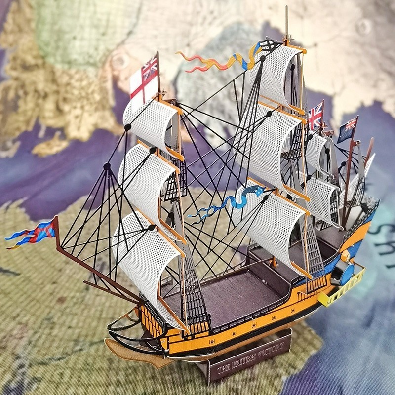 スチールウォリアー 3D 船パズル 手作り DIY 組み立てモデルキット - 戦艦帆船メタルジグソーパズルおもちゃ|undefined