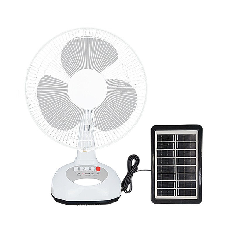 12-inch solar charging fan desktop Southeast Asia hot-selling AC/DC DC LED light SUB cross-border fan