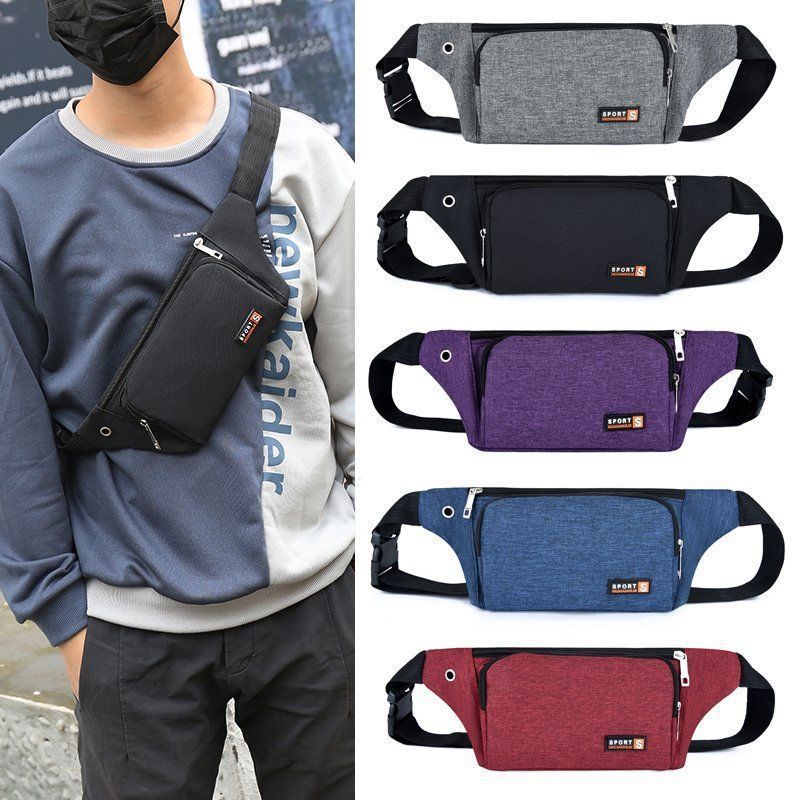 New factory direct outdoor sports waist bag crossbody mobile phone bag multi-color men's and women's cashier bag large capacity coin purse