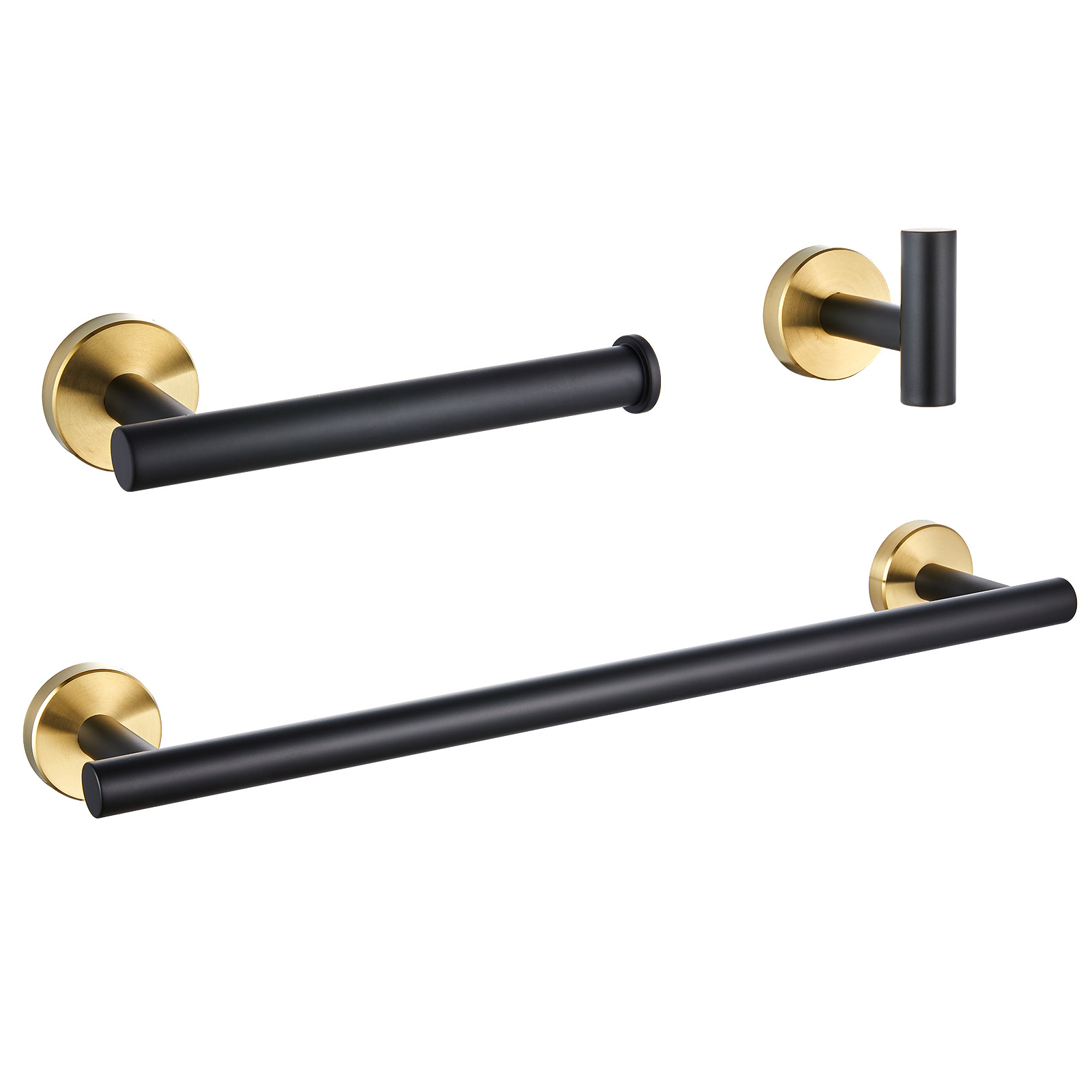 304 stainless steel cross-border bathroom suit toilet paper holder tissue rack towel ring hook black towel rack suit