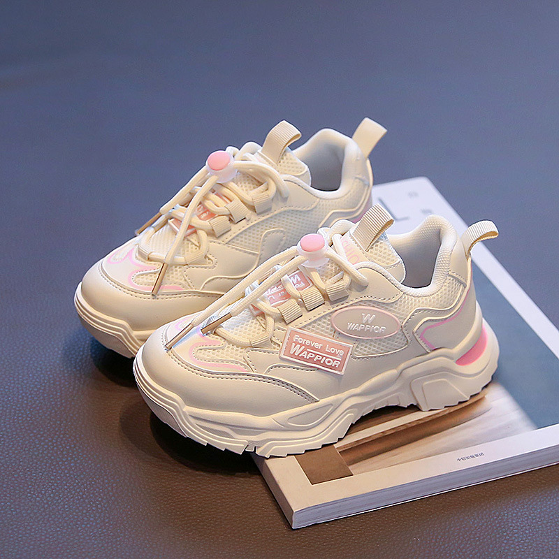 Spring New Children's Mesh Sneakers Breathable White Shoes Outdoor Casual Shoes Single Shoes Torre Shoes Trendy Kids