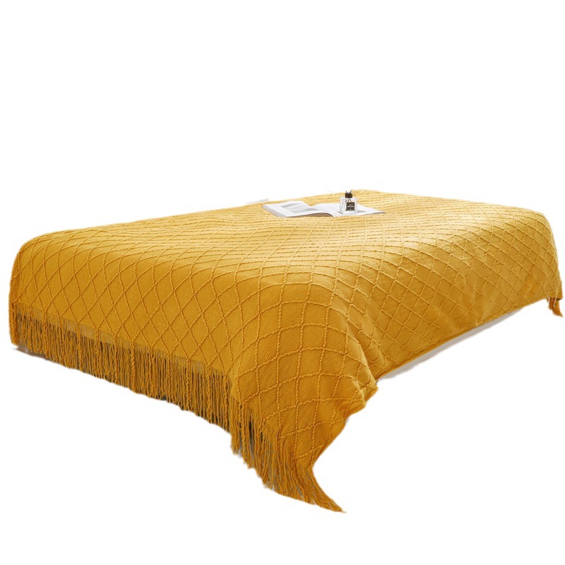 Nordic Sofa Blanket Hotel Bed End Towel Bean Blanket Tassel Shawl Blanket Bed End Cloth Blanket Homestay Bed Towel Wholesale