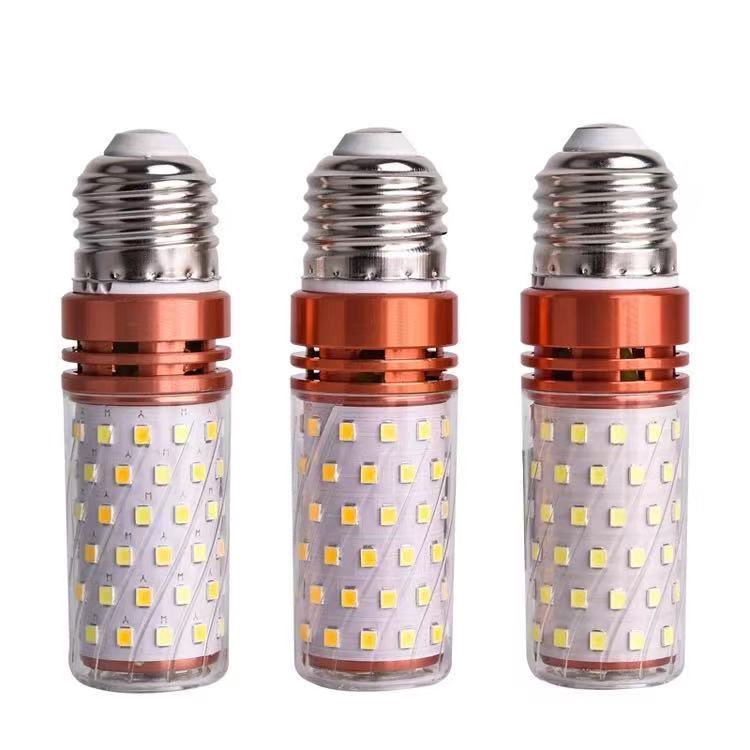 LED bald strong bulb tri-color dimming 12W 16W corn lamp E14 E27 constant current stroboscopic screw bulb