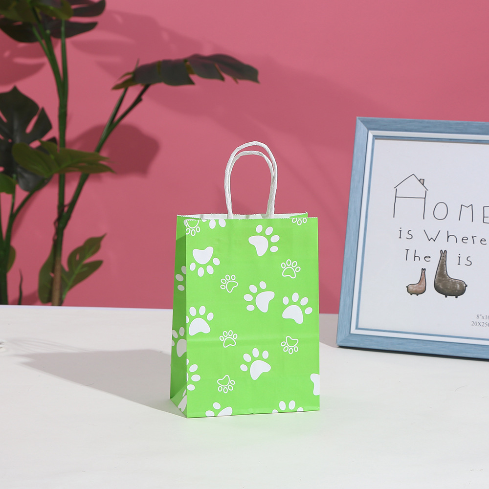 Cartoon dog claw bag printing party birthday gift bag wholesale candy Kraft paper bag packaging bag