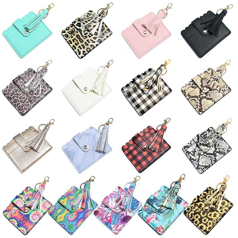 Cross-border Amazon European and American Creative PU Card Bag Women's Coin Purse Bag Bus Card Set Leather Tassel Clutch Bag