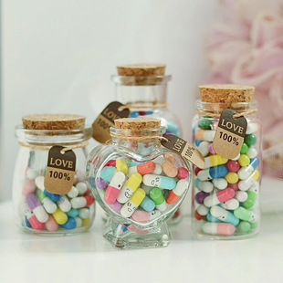 Novelty Amazon Love Letter Capsule Pills Glass Bottle Notes Printable