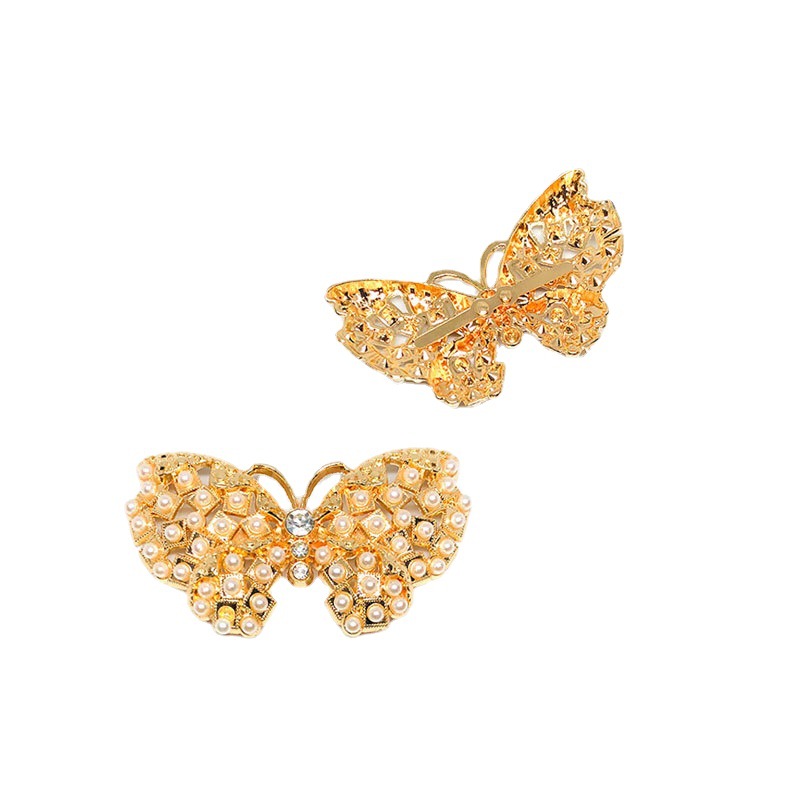 Welding shoe buckle metal bow point diamond shoe flower decorative buckle alloy clip buckle inlaid pearl vamp decorative accessories hardware
