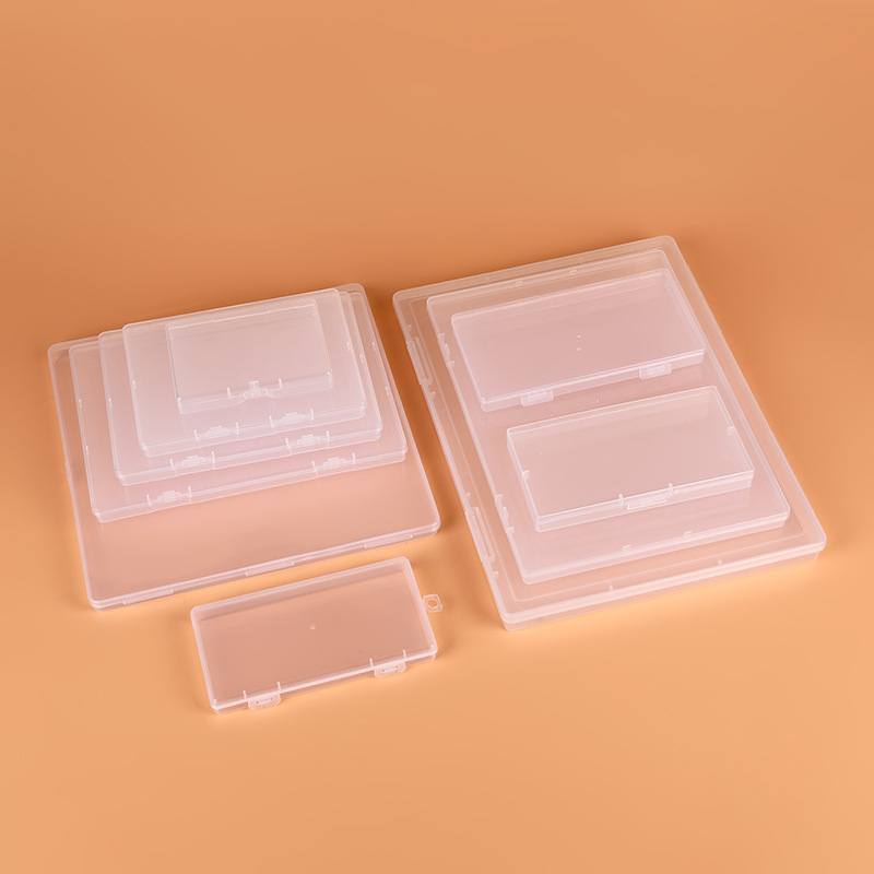 Plastic storage box 1.7 high packing box  rectangular flat box A4 file box jewelry card 