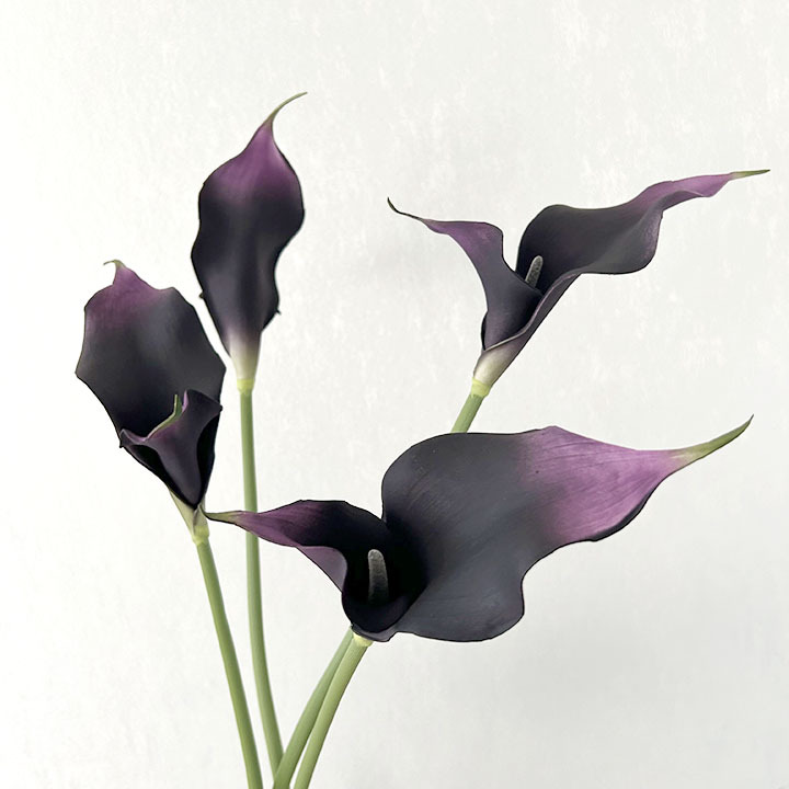 Light luxury artificial flower single Taro EVA niche retro double core Calla Lily photography props decorative floral art